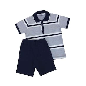 Conjunto infantil festa masc Noruega branco+marinho
