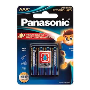 Pilha Alcalina Premium Panasonic Aaa Palito 04 Unidades Lr03egr/4b96 - Pç / 4 [F108]