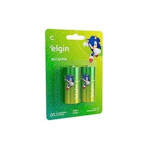 Pilha Alcalina Tipo C Elgin Cartela Com 02 Unidades - Pç / 2 [F108]