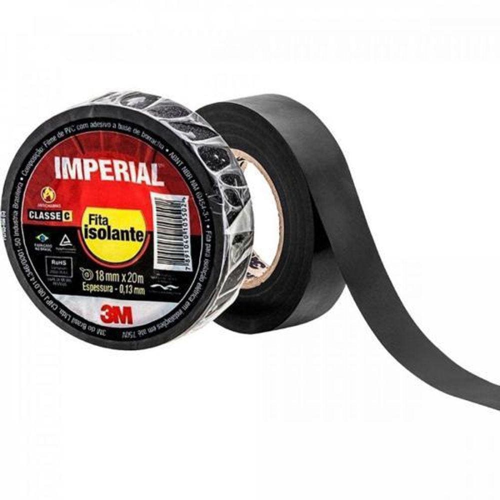 Fita Isolante 18mmx20m Imperial Silm Preta 3M - DEZ / 10 [F002]