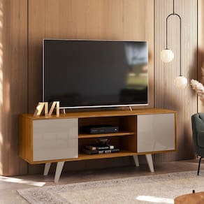 Rack Lisboa Ripado para TV até 55 polegadas - Fend Naturale - Madetec