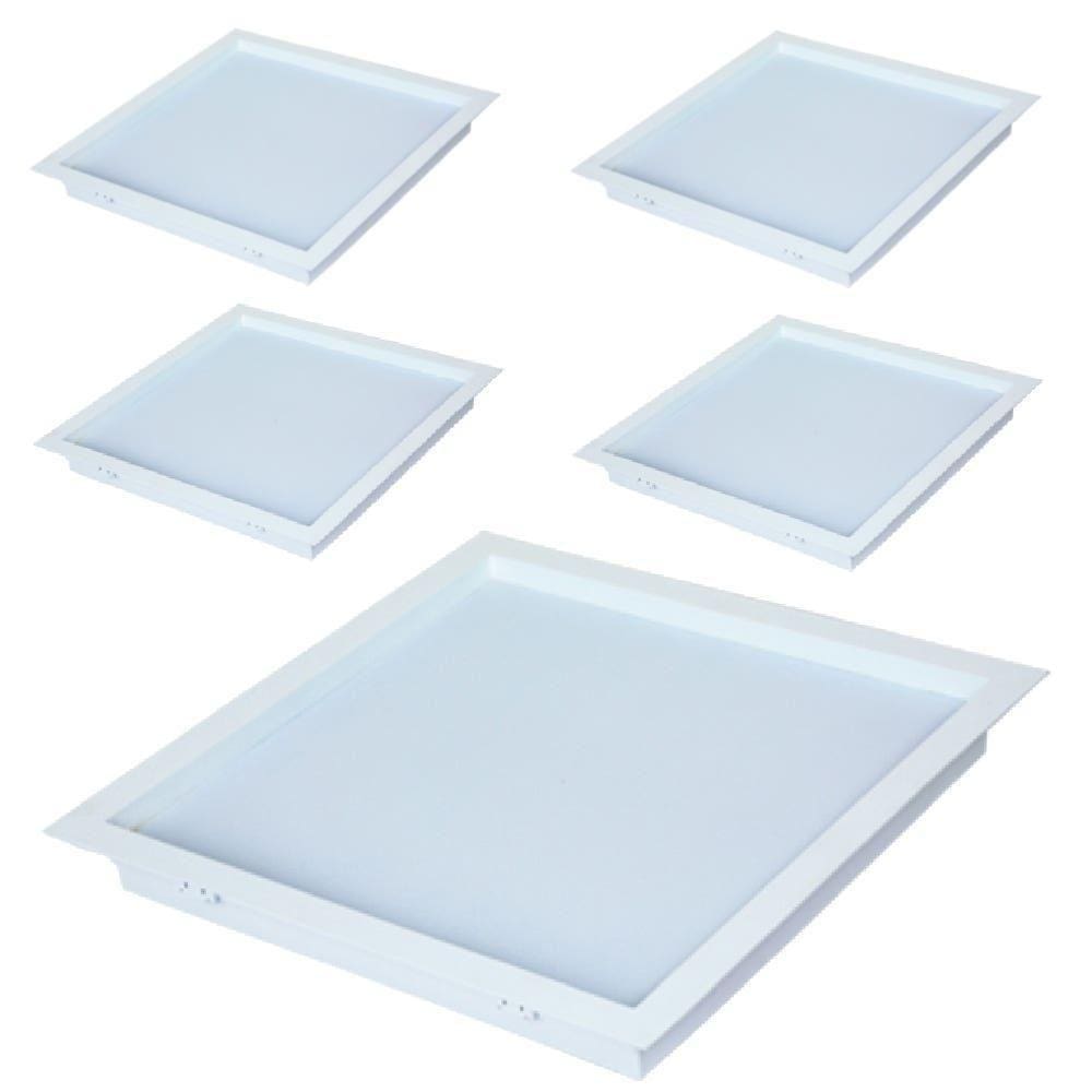 Kit 5 Painéis Led Quadrado de Embutir 24W Slim 6500K AVANT