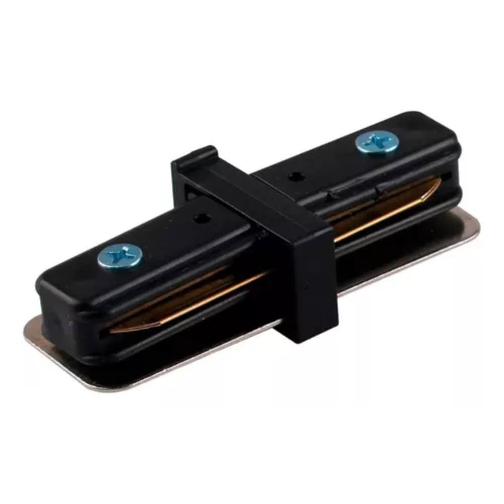 Conector Emenda Eletrificado Reta Para Trilho Reforçado Preto