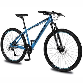 Bicicleta aro 29 KRW Alumínio 27 Vel Shimano Acera Freio Hidráulico Suspensão C/ Trava de ombro KR10