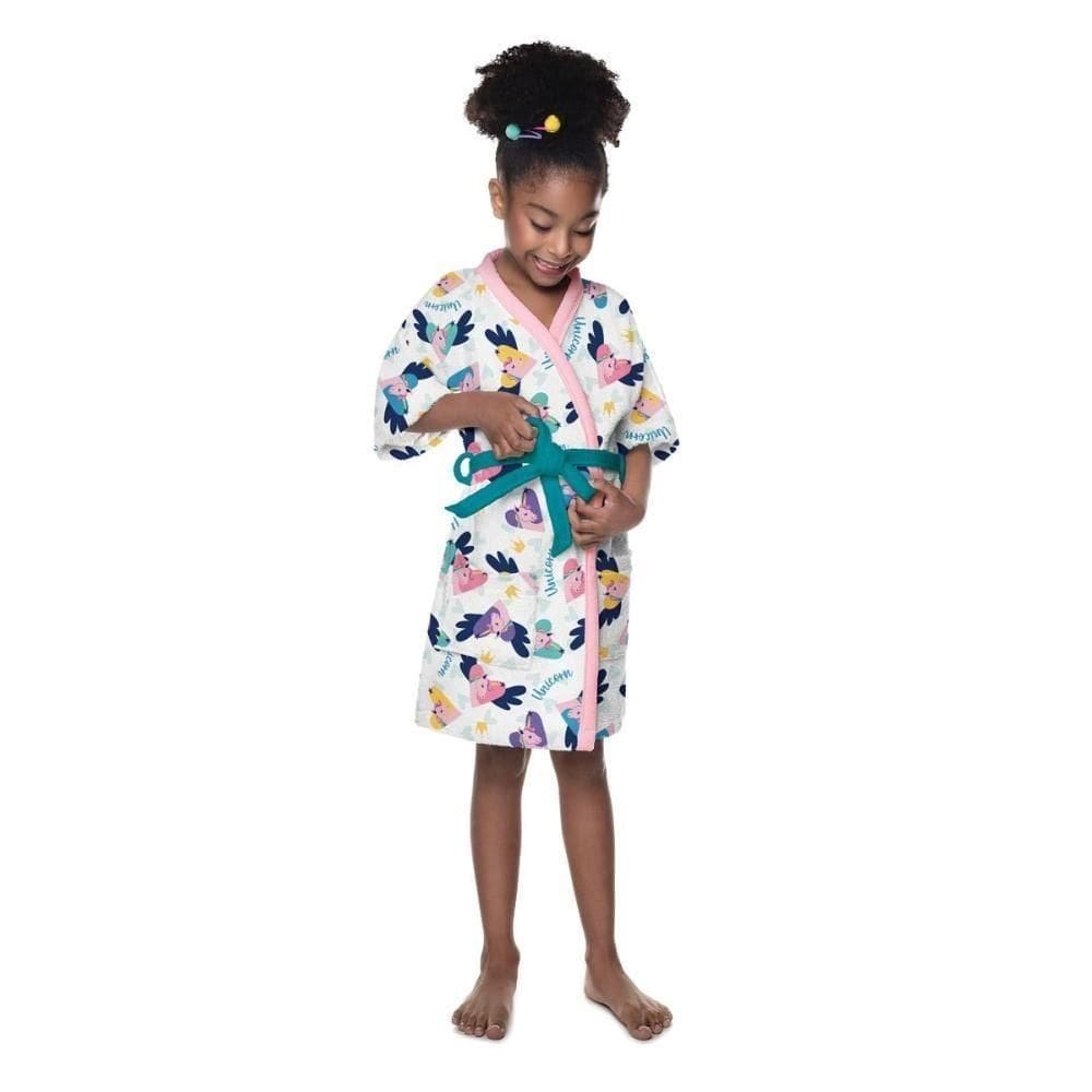 Roupao Felpudo Infantil Quimono Estampado Faz-De-Conta P