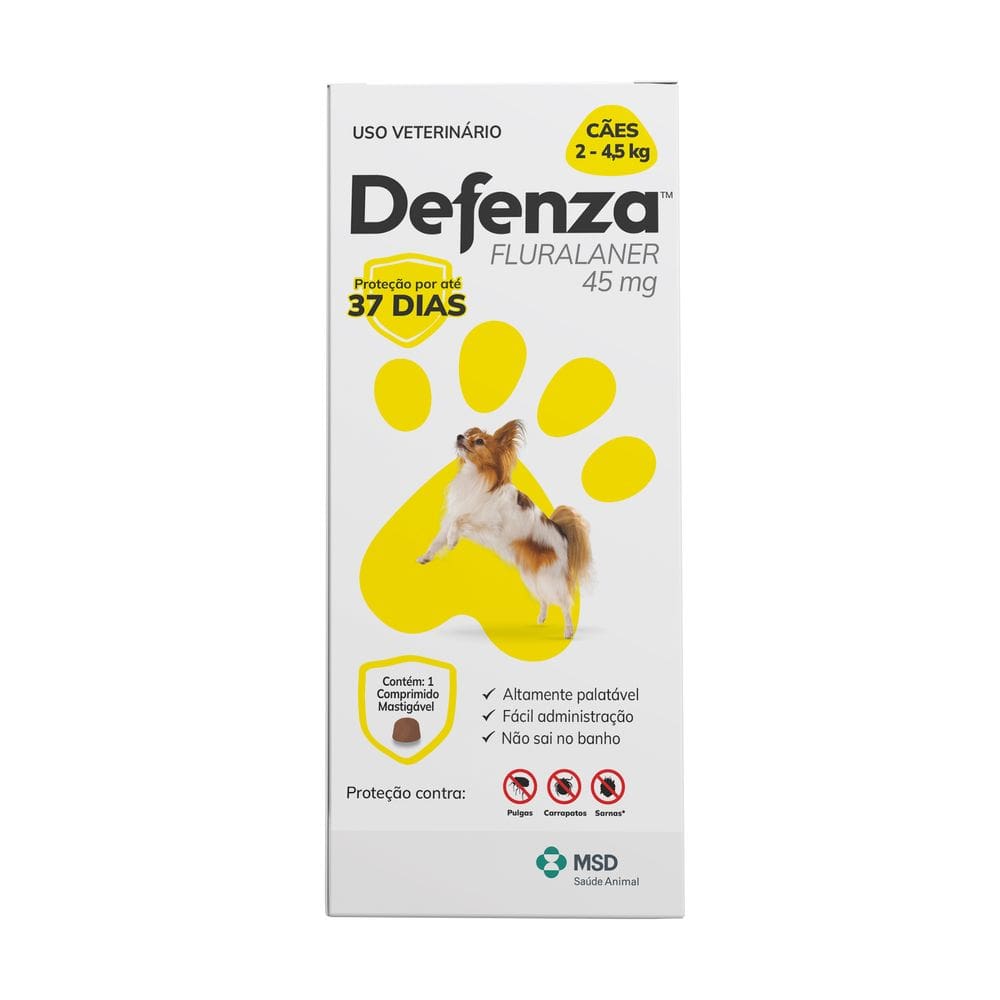 Antipulgas para Cães MSD 45mg Defenza de 2 á 4,5kg