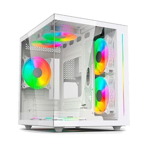 Gabinete Gamer C3Tech Gaming Aquarius MT-G810WH, Mini Tower, Micro ATX, Lateral em Vidro Temperado, Branco - MT-G810WH