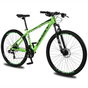 Bicicleta aro 29 KRW Alumínio 24 Vel Shimano Alivio Freio Hidráulico Suspensão C/ Trava de ombro e Cassete KR12