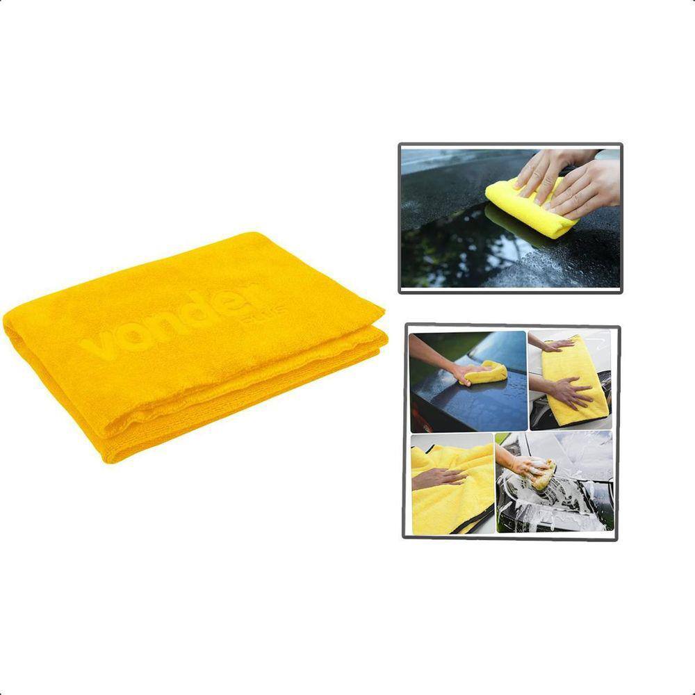 Toalha Microfibra Extramacia Seca Automotiva 60X40Cm Amarelo