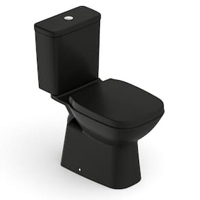 Kit Bacia com Caixa, Assento Termofixo com Queda Amortecida e Complementos de Instalação Debba Classic Roca Matte Black