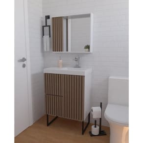 Gabinete para Banheiro Ferrara 66cm com Pé Jequitiba