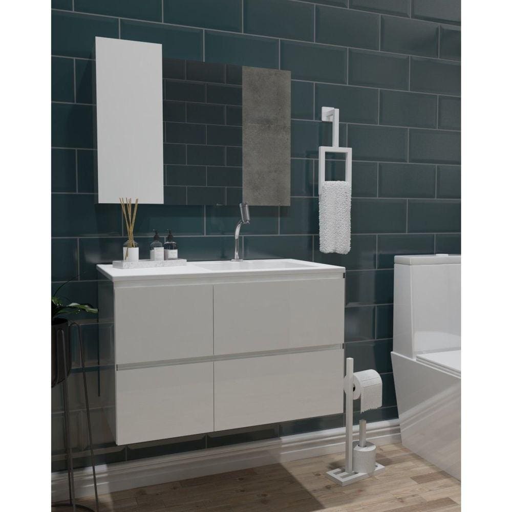 Gabinete de Banheiro Sisco 80cm Venturi Branco