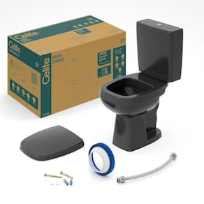 Kit de Bacia com Caixa Acoplada 3/6L e itens de instalação City Celite Preto