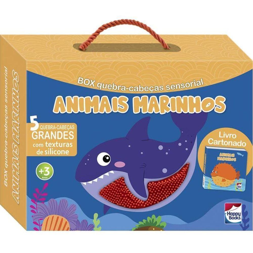 Livro+Quebra Cabeças Sensoriais Animais Marinhos