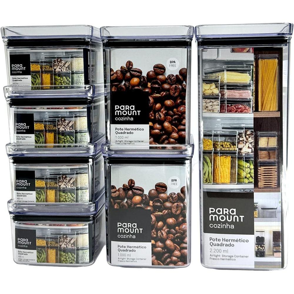 Kit Potes Herméticos Lumini 7 Peças Paramount
