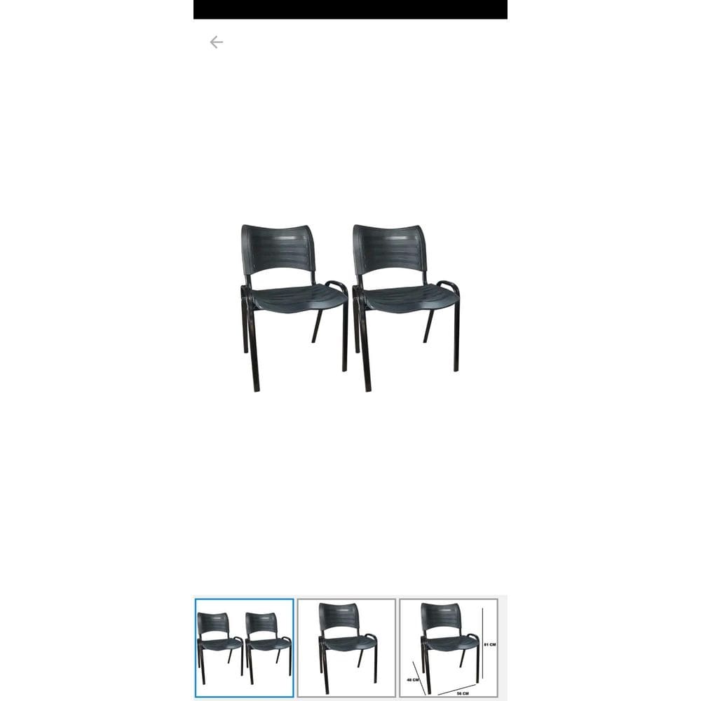 Kit 2 Cadeiras Prisma Iso Fixa Desmontável Empilhavel