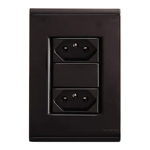 Tomada Liz Tramontina Dupla 2P+T 20A Com Placa 4X2 Grafite