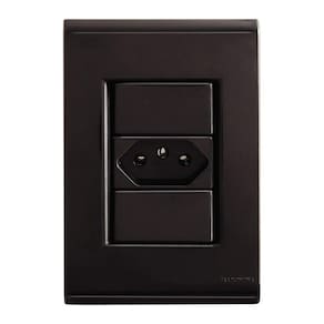 Tomada Liz Tramontina 2P+T 10A Com Placa 4X2 Grafite