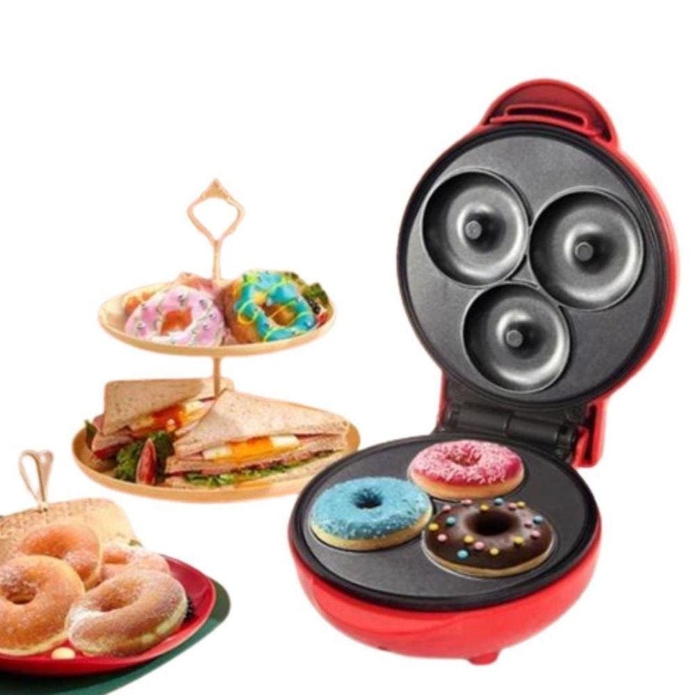 Máquina Elétrica Para Fazer Donuts 3 Furos Antiaderente110V