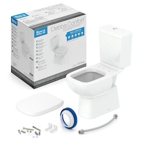 Kit de Bacia com Caixa Acoplada com Assento PP e itens de instalação Debba Confort Roca Branco