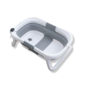 Banheira De Bebe Plastica Dobravel Cinza Cz - Galzerano