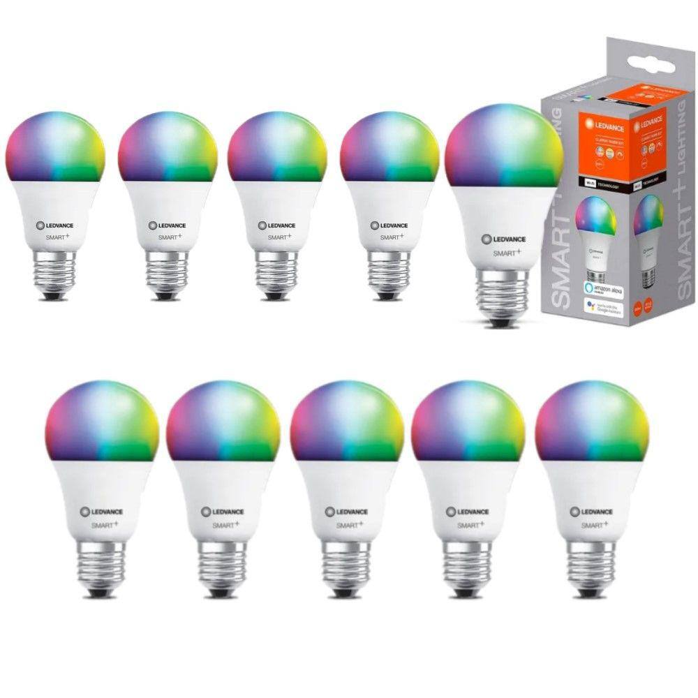 Kit 10 Lampadas Led Bulbo Inteligente Rgbw 9w 127v Ledvance
