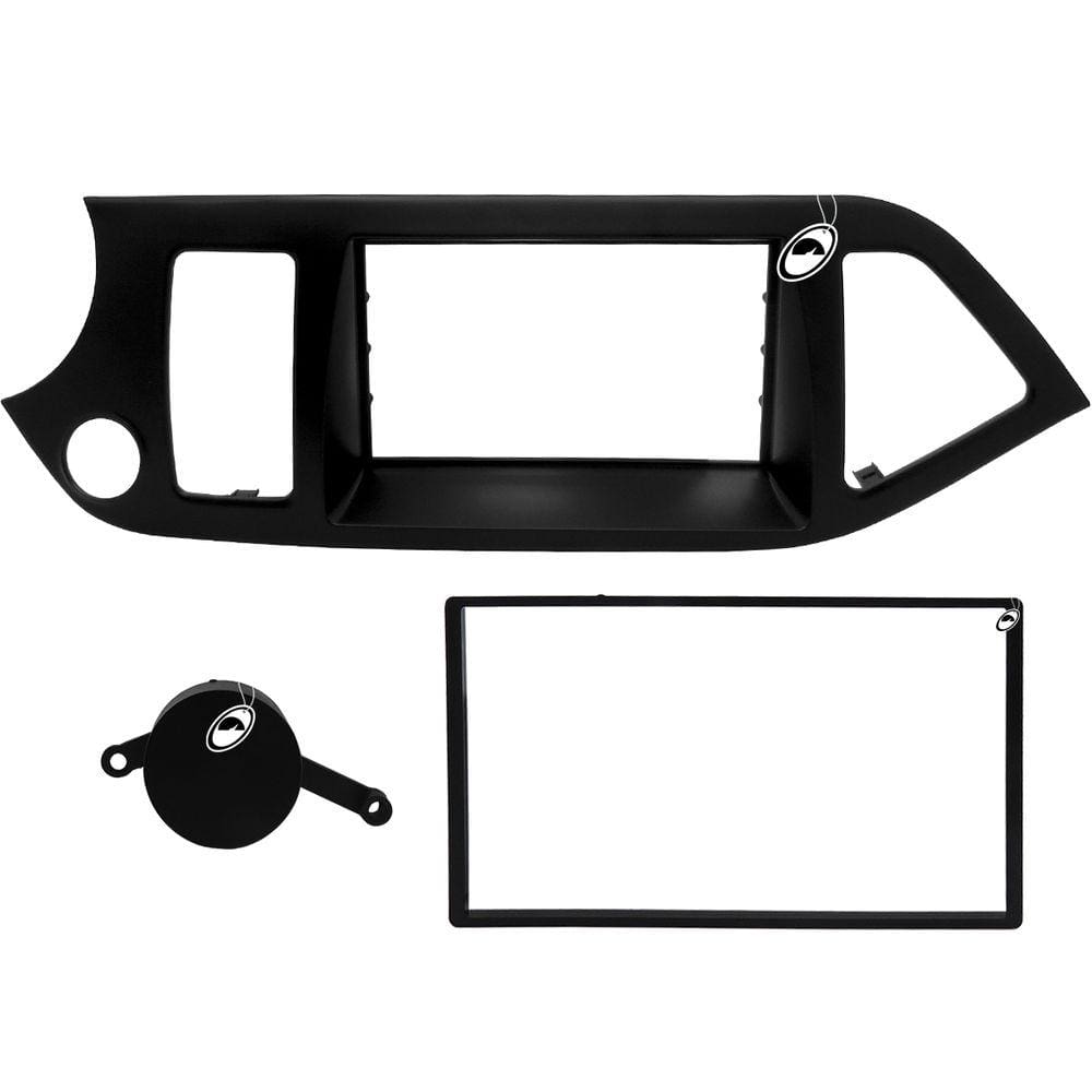 Moldura de Painel 2 Din 7” Polegadas Picanto 2011 à 2017 Preto
