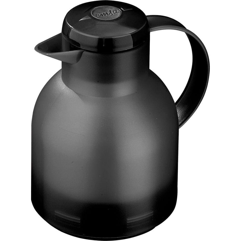 Garrafa Térmica De 1 Litro Quick Press Samba Emsa Preta