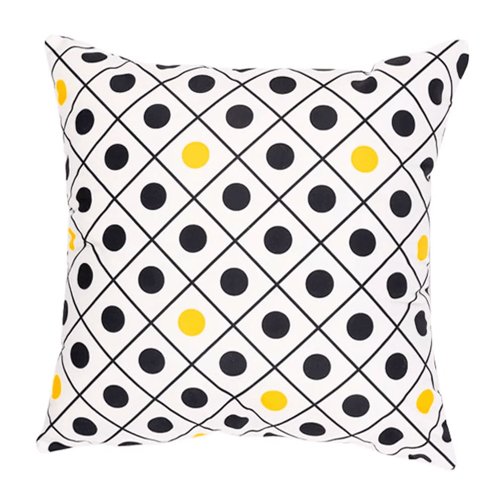 Almofada Vizapi 44x44cm Monaco Preta Branca e Dourado