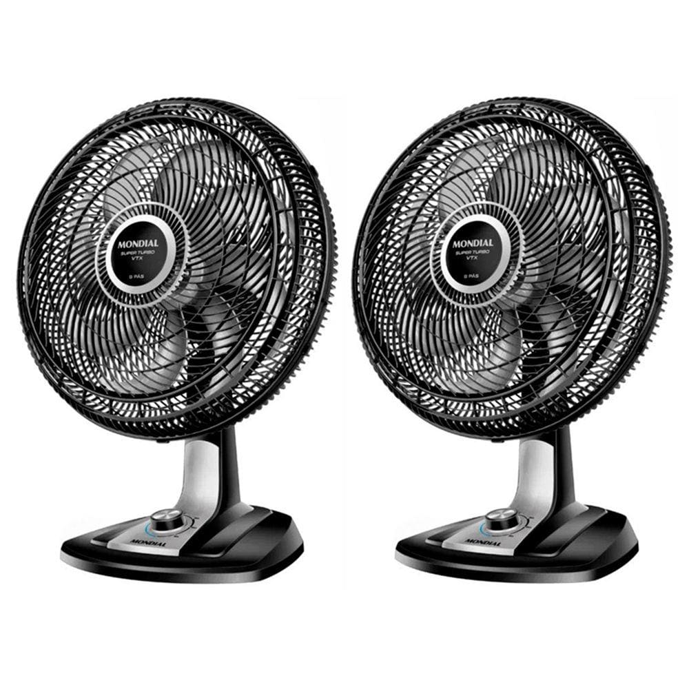 Kit 2 Ventilador de Mesa Mondial 8 Pás VTX-40-8P Super Power 220V