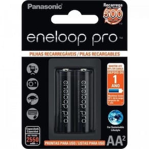 Pilha Recarregável 1,2V AA 2550mAh Eneloop Pro (C/2 Pilhas) Panasonic - CAR / 2 [F002]