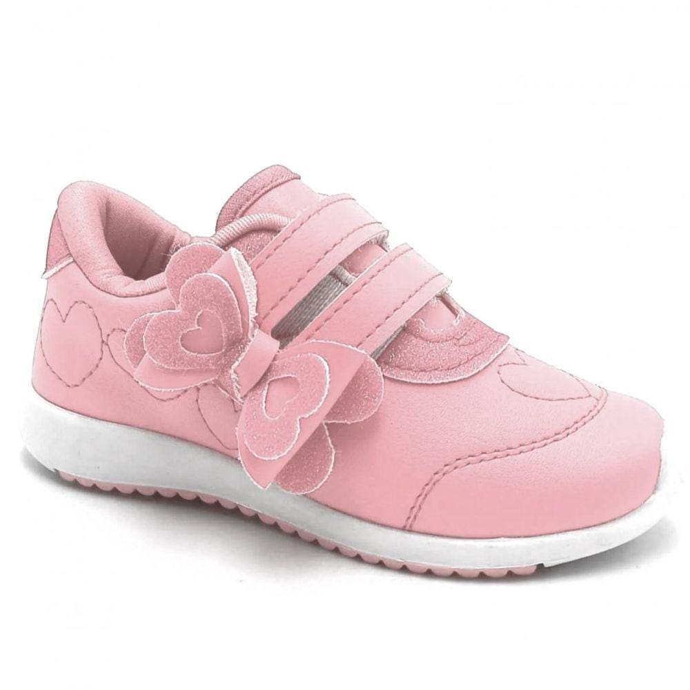 Tênis Kidy Colors Infantil Rosa Laço De Coração