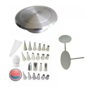 Kit Confeiteiro (Bailarina + Bicos + 2 Suporte Rosas + Saco Confeitar)