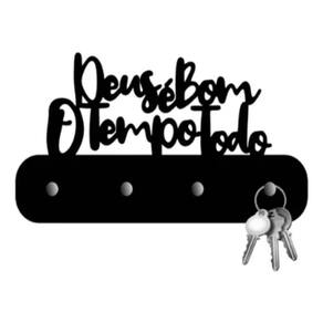 Porta Chaves Para Parede Decoração Em Mdf Preto Deus É Bom