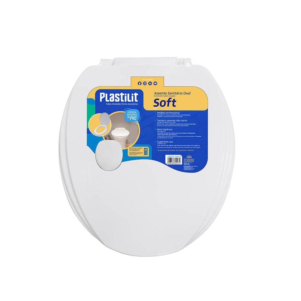 Assento Sanitário Soft Branco Plastilit