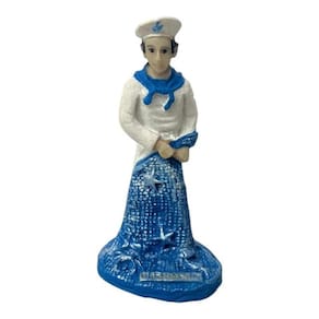 Escultura Imagem Umbanda Marinheiro Marujo 10 Cm Em Resina