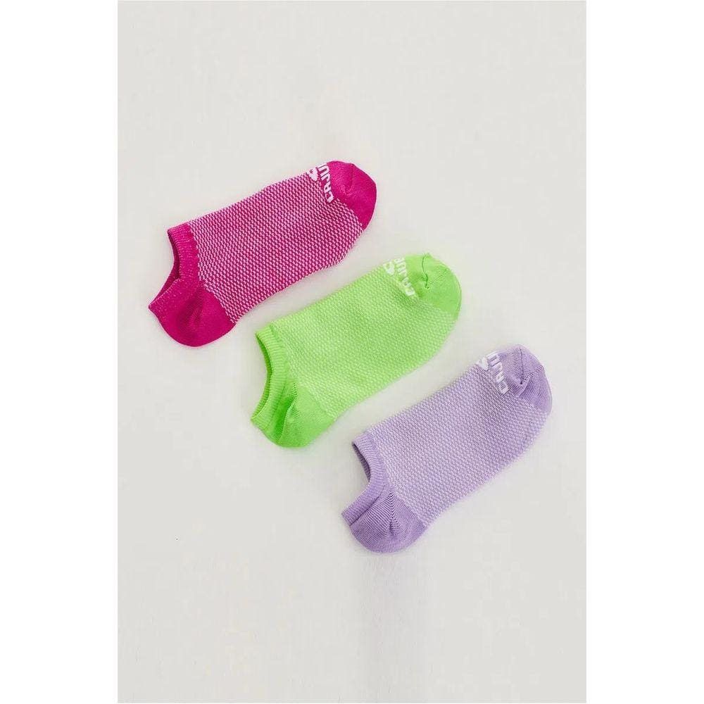 Kit com 3 Meias Microfibra Happy Multicores CajuBrasil