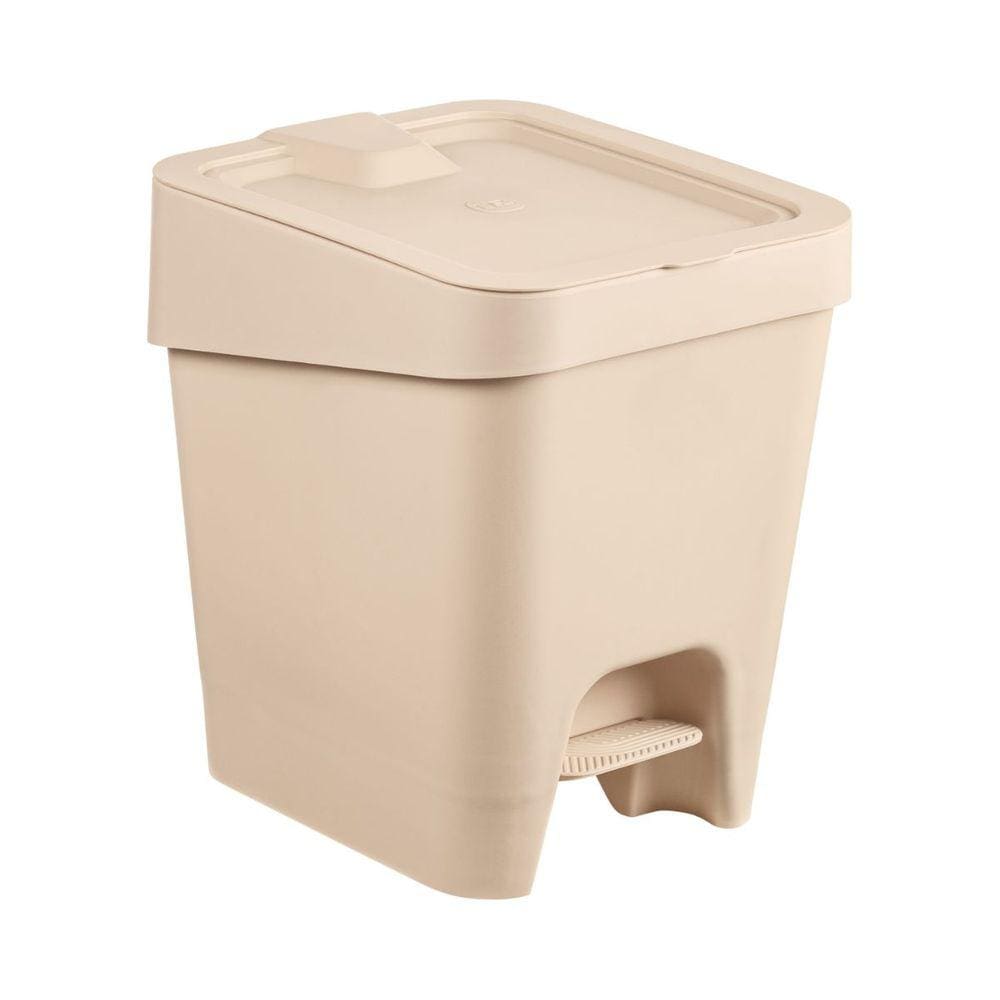 Lixeira Slim C/ Pedal 8L Capuccino De Plastico UZ549-CAP UZ Utilidades
