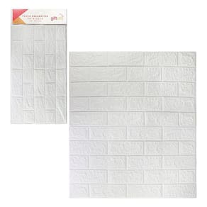 Placa Decorativa Papel De Parede Texturizado Branco 70X77Cm