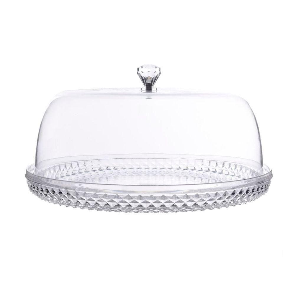 Prato Para Bolo Com Tampa Em Acrílico 33cm Diamond Kenya