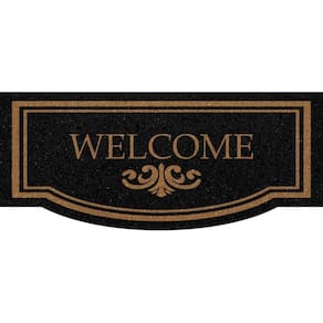 Tapete de entrada Vinil Formas Welcome Preto 30CM X 70CM
