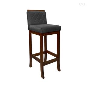 Banqueta Média em Madeira Castanho Nice Matelassê Suede Cinza CCS