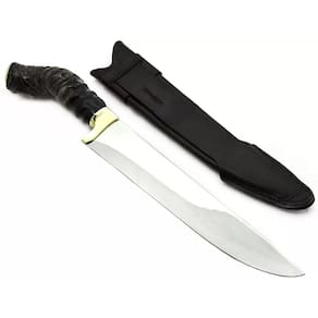 Faca Churrasco Aço Alemão Cabo Chifre Antílope Lâm 23 cm.