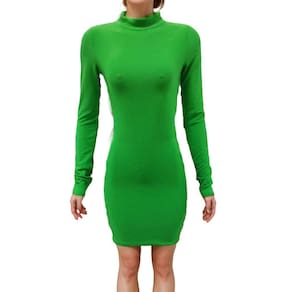 Vestido Feminino Texturizado Sem Bojo Manga Longa