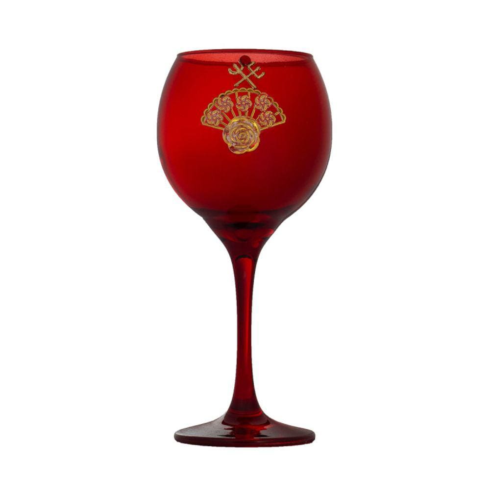 Taça Vermelha Pomba Gira Leque Rosa 400 ml 20cm Celebra
