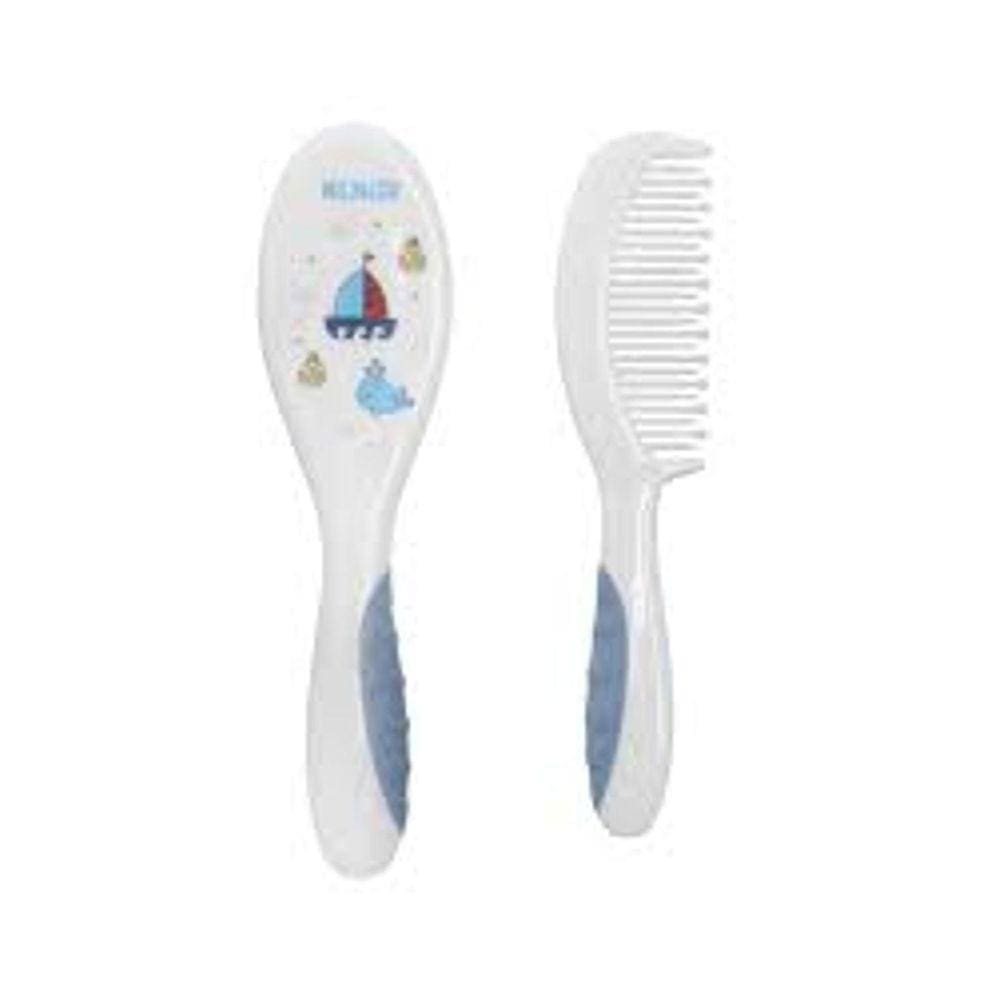 Conjunto Escova E Pente Kk 7257 Soft Azul