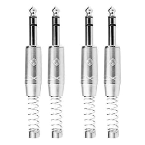 4 Plug P10 Macho Stereo Niquelado Com Mola Rj3Pp-Nn Roxtone