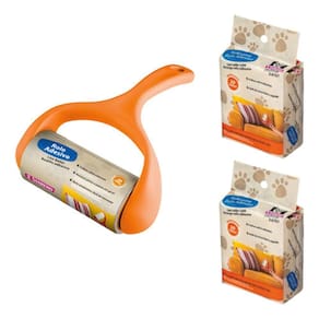 Kit 1 Rolo Mais 2 Refil Tira Pelos Roupa Adesivo Cama Sofá