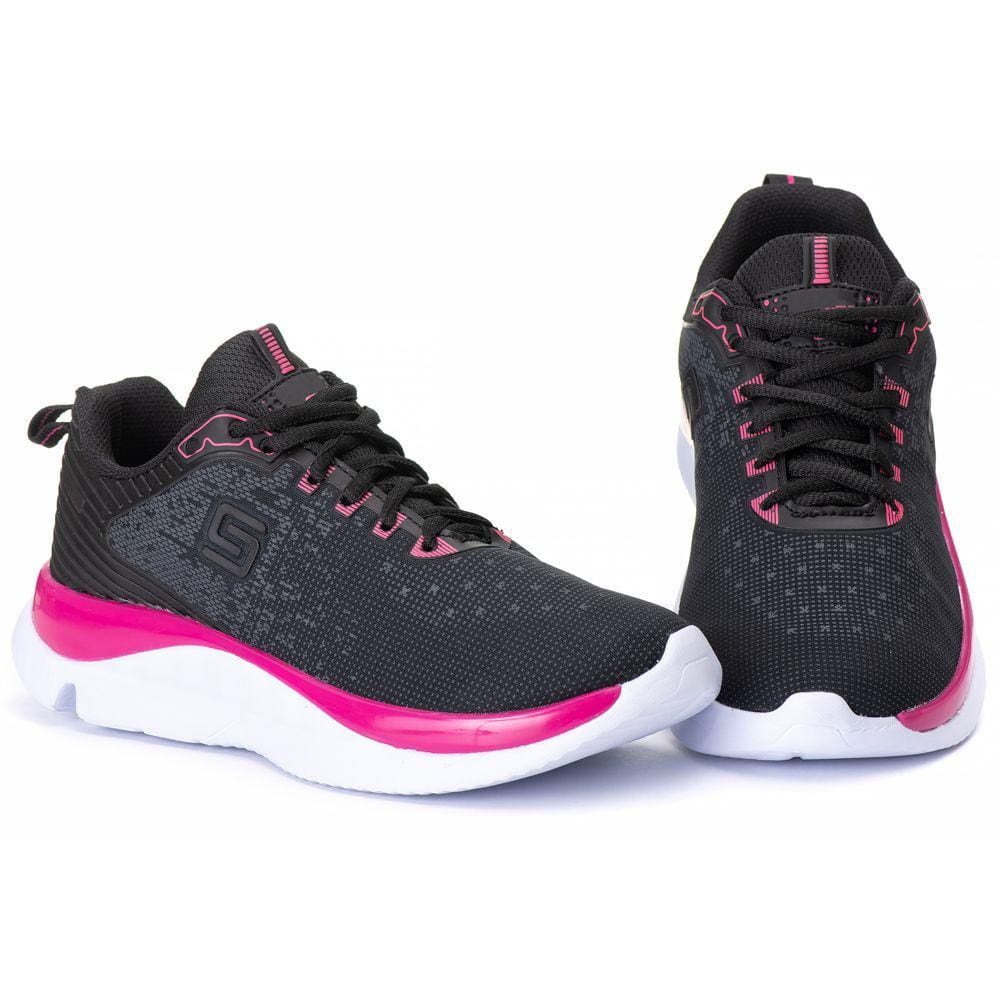 Tenis Feminino Academia Caminhada Corrida Preto Estilo Shoes