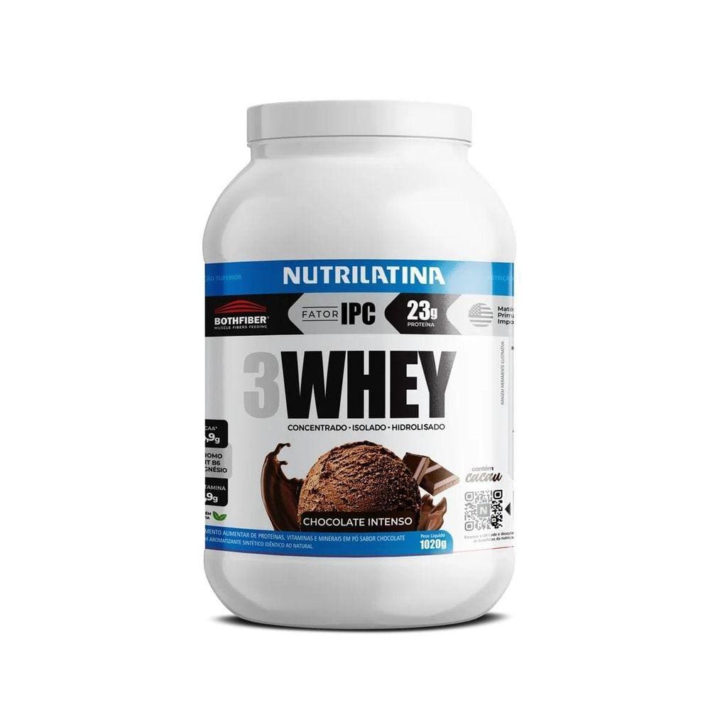 3Whey Protein 1020G Sabor Chocolate Intenso - Nutrilatina